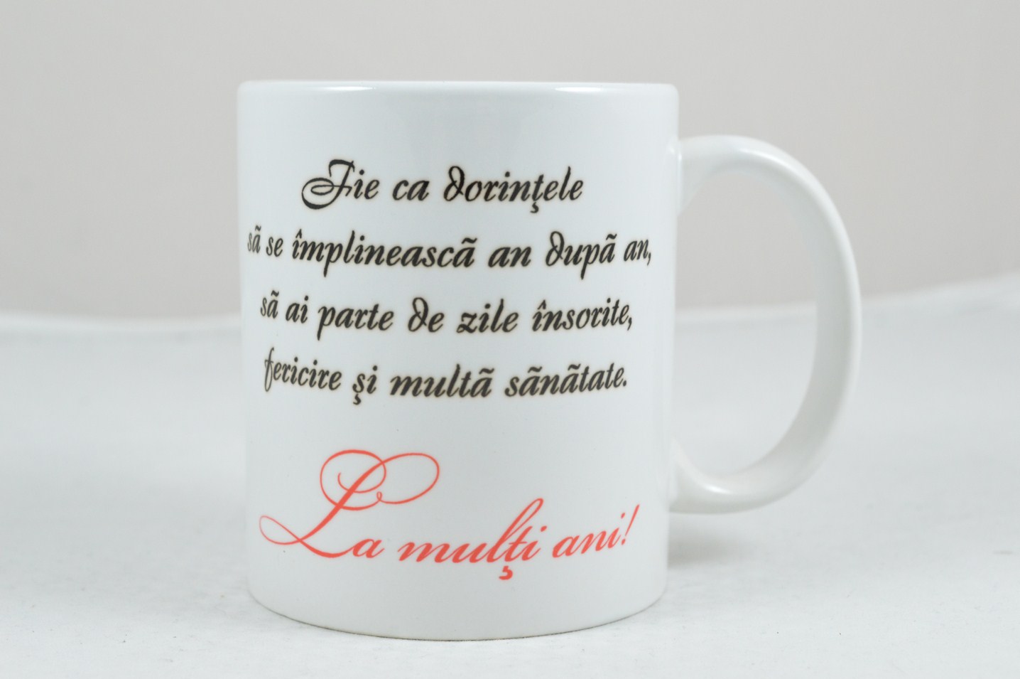 Cana cu mesaj - Fie ca dorintele sa se implineasca an dupa an (La multi ani) Cana cu mesaj - Fie ca dorintele sa se implineasca an dupa an (La multi ani)