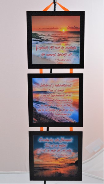 Set 3 mini tablouri - Vegheati, fiti tari in credinta