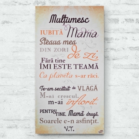 Tablou motivational (50x27cm) -Multumesc iubita mama Tablou motivational (50x27cm) -Multumesc iubita mama