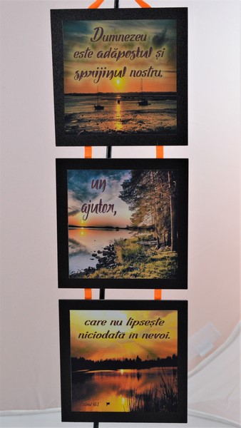 Set 3 mini tablouri - Dumnezeu este adapostul Set 3 mini tablouri - Dumnezeu este adapostul