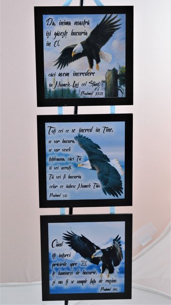 Set 3 mini tablouri - Da, inima noastra Set 3 mini tablouri - Da, inima noastra