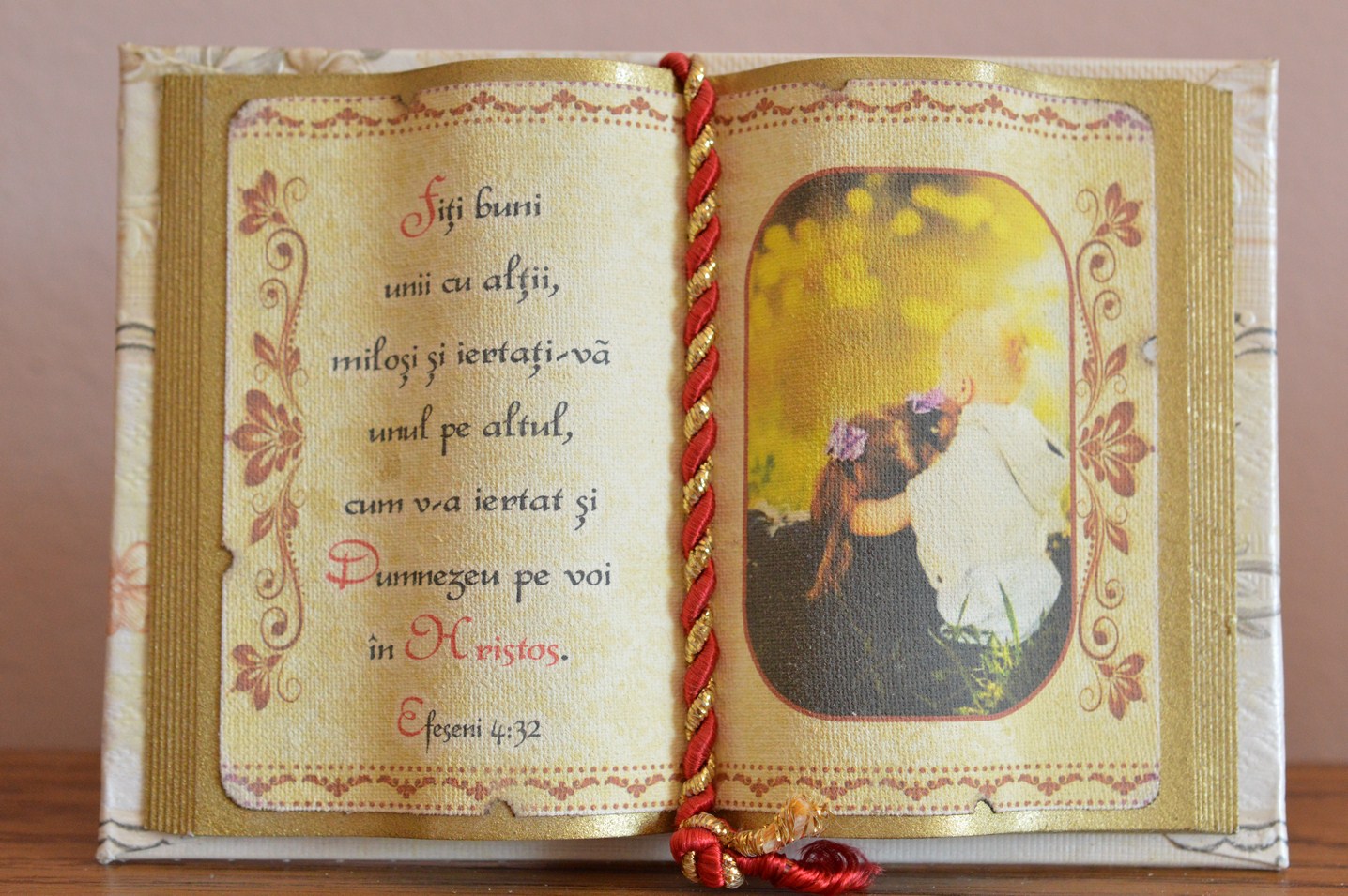 Carte decorativa - Fiti buni unii cu altii...(10x14 cm)