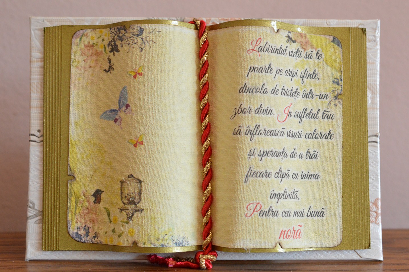 Carte decorativa - Pentru cea mai buna nora...(10x14 cm) Carte decorativa - Pentru cea mai buna nora...(10x14 cm)