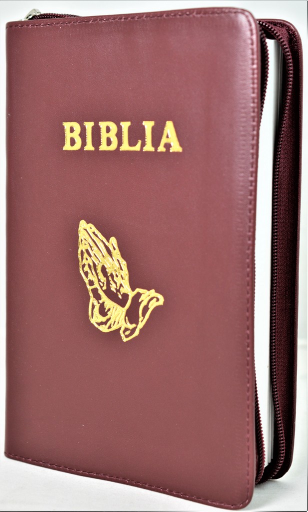 Szent Biblia - forditotta Karoli Gaspar (Biblia in lb. maghiara, marime medie, piele, visiniu, simbol maini in ruga, fermoar) Szent Biblia - forditotta Karoli Gaspar (Biblia in lb. maghiara, marime medie, piele, visiniu, simbol maini in ruga, fermoar)