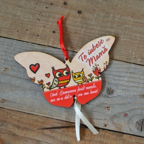 Tablou motivational fluture (14x9 cm ) - CAND DUMNEZEU A FACUT Tablou motivational fluture (14x9 cm ) - CAND DUMNEZEU A FACUT