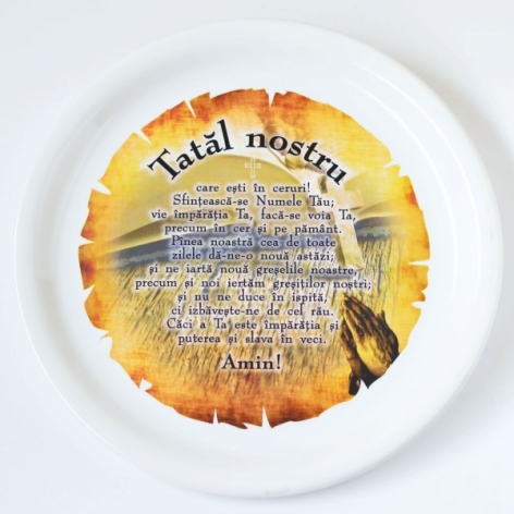 Tatal nostru - farfurie decorativa (26x26 cm) Tatal nostru - farfurie decorativa (26x26 cm)