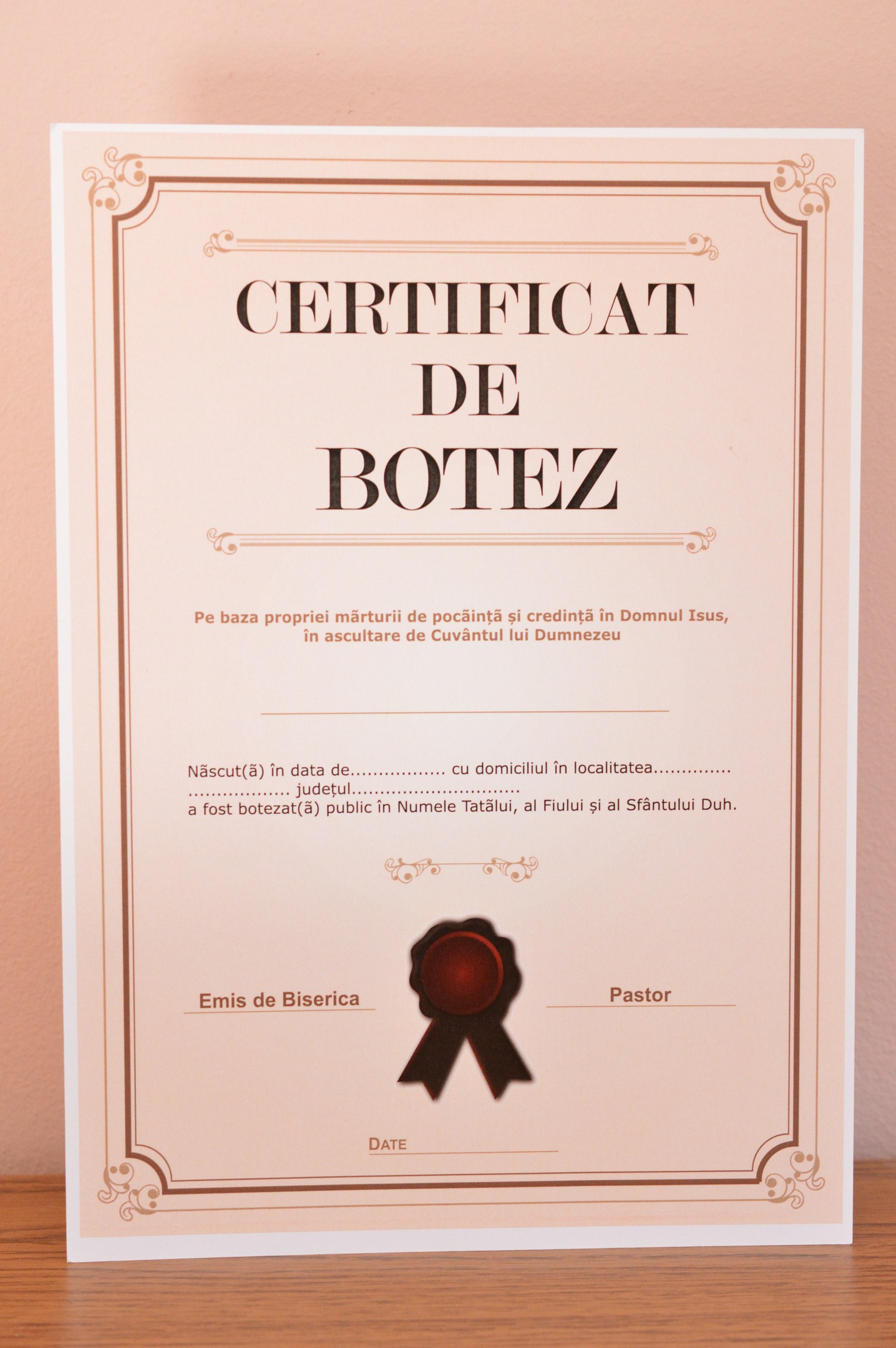Certificat de Botez - model 3 Certificat de Botez - model 3