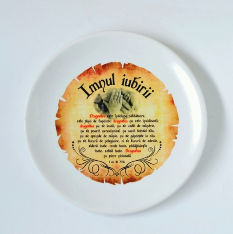 Imnul iubirii - farfurie decorativa (20x20 cm) Imnul iubirii - farfurie decorativa (20x20 cm)
