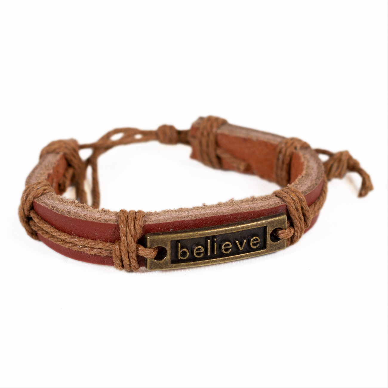Bratara din piele maro - " believe " Bratara din piele maro - " believe "