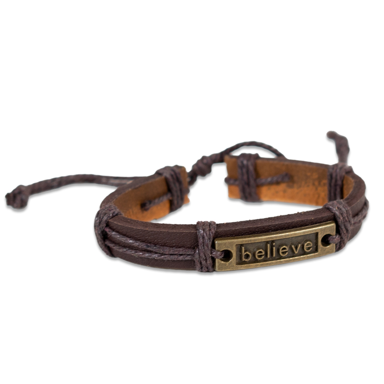 Bratara din piele maro inchis - " Believe" Bratara din piele maro inchis - " Believe"