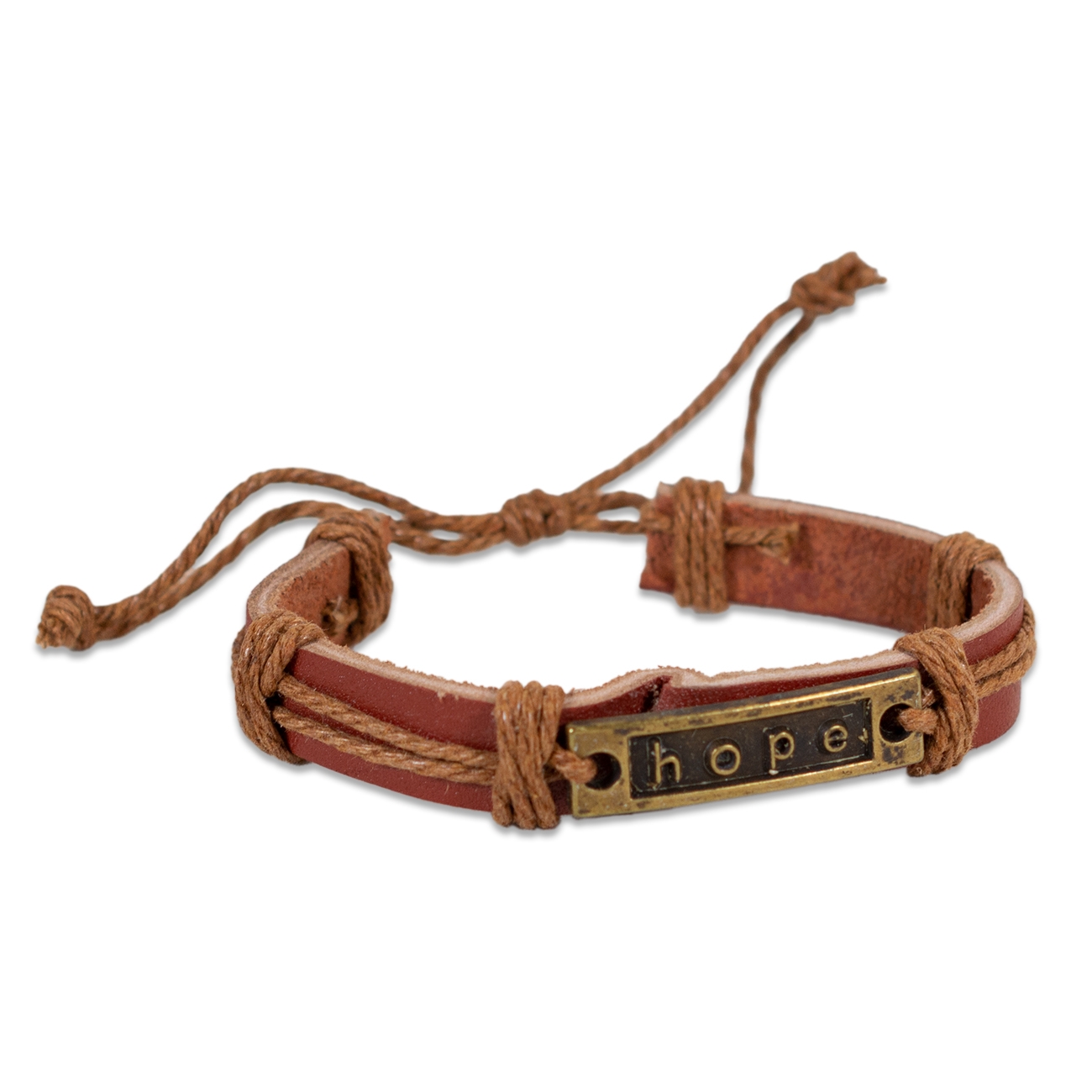 Bratara din piele maro - " hope " Bratara din piele maro - " hope "