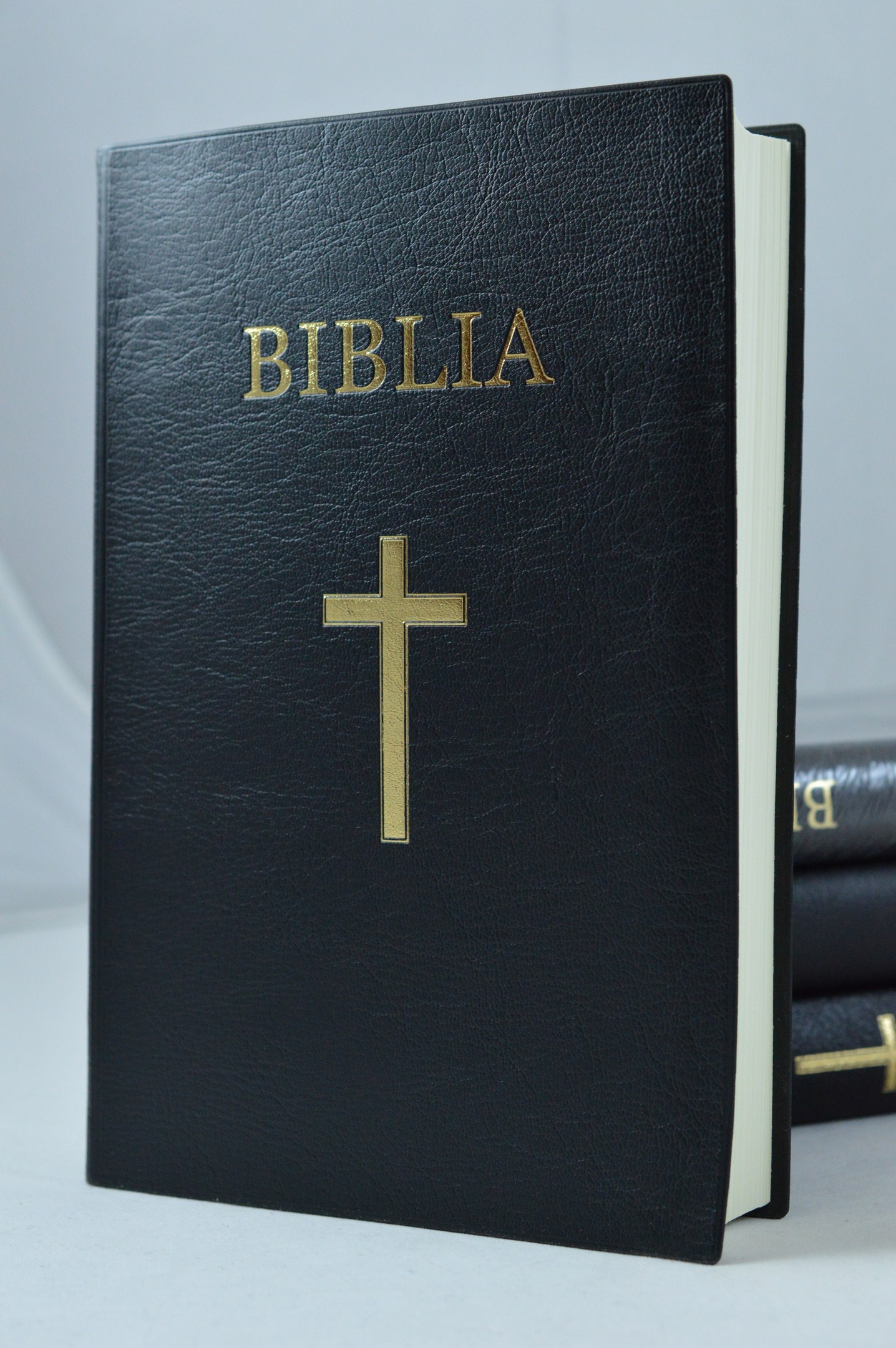 Biblia mare, coperta moale, neagra, scris mare, cu cruce [073 CM]