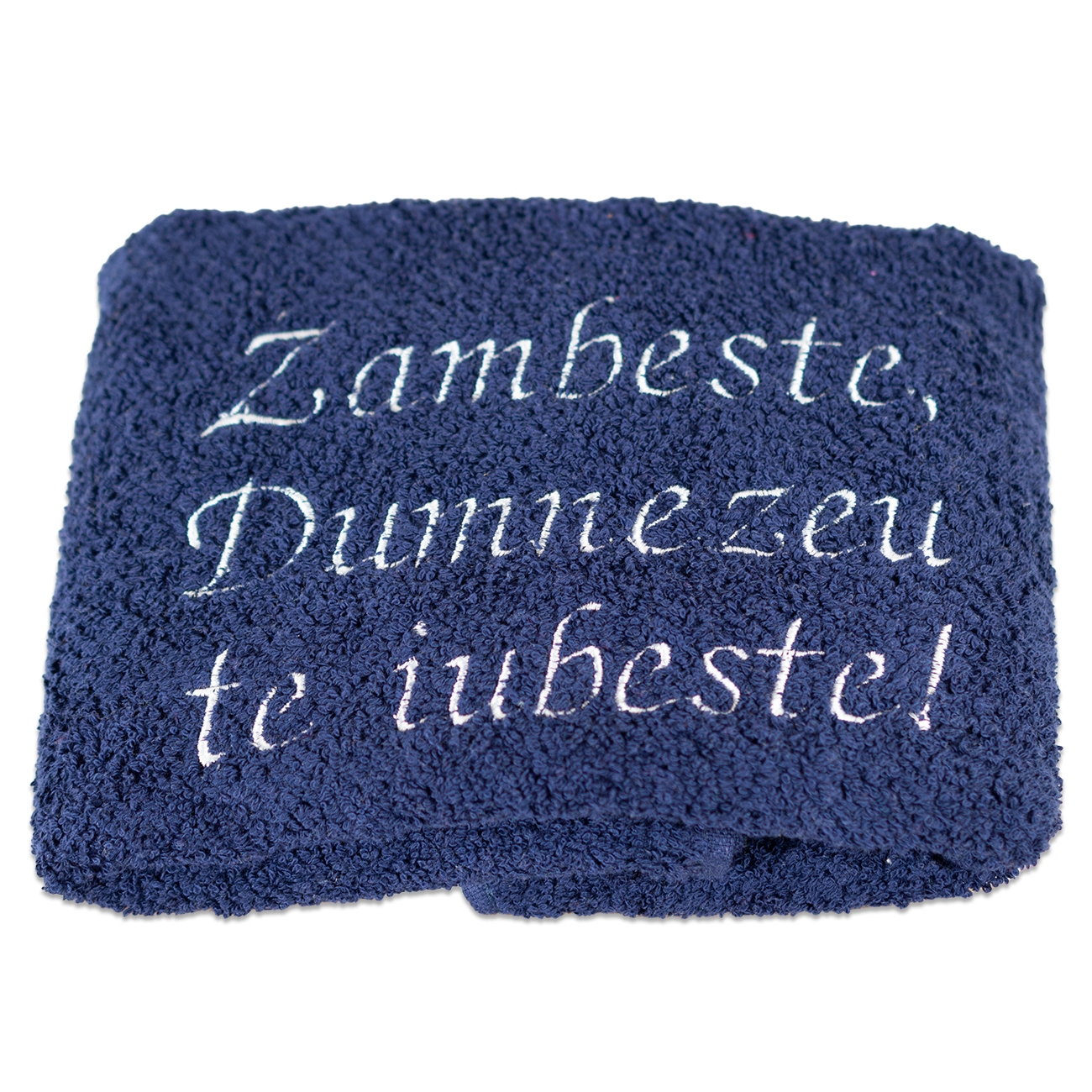 Prosop brodat - Zambeste, Dumnezeu te iubeste ! (bleumarin) Prosop brodat - Zambeste, Dumnezeu te iubeste ! (bleumarin)