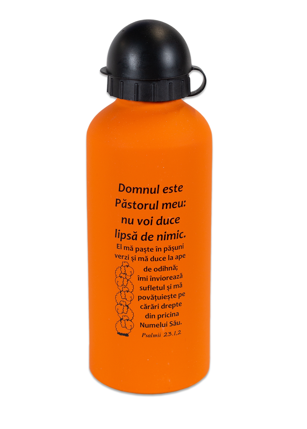 Sticla metalică pentru copii, Domnul este păstorul meu (portocaliu) Sticla metalică pentru copii, Domnul este păstorul meu (portocaliu)