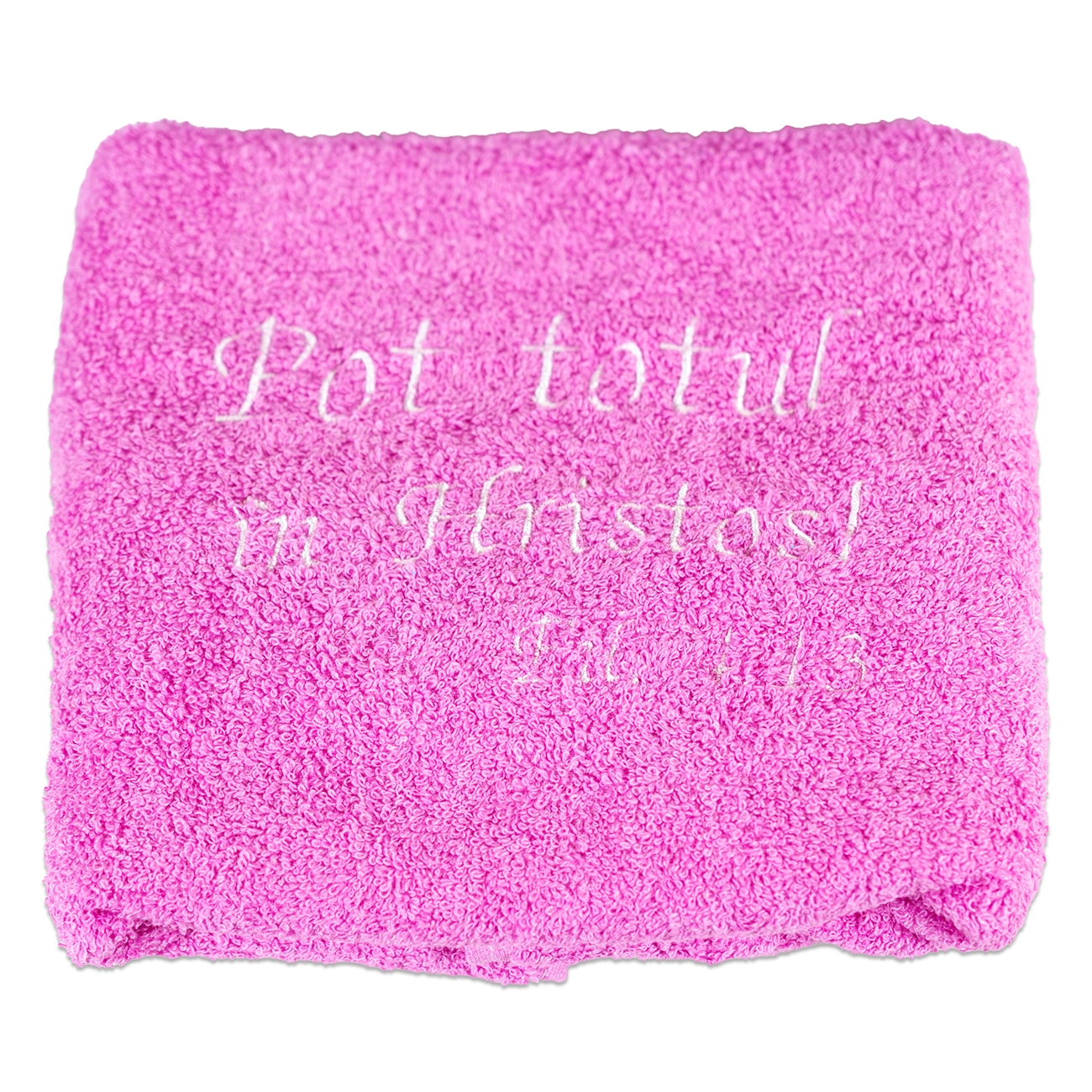 Prosop brodat - Pot totul in Hristos! (mov deschis) Prosop brodat - Pot totul in Hristos! (mov deschis)