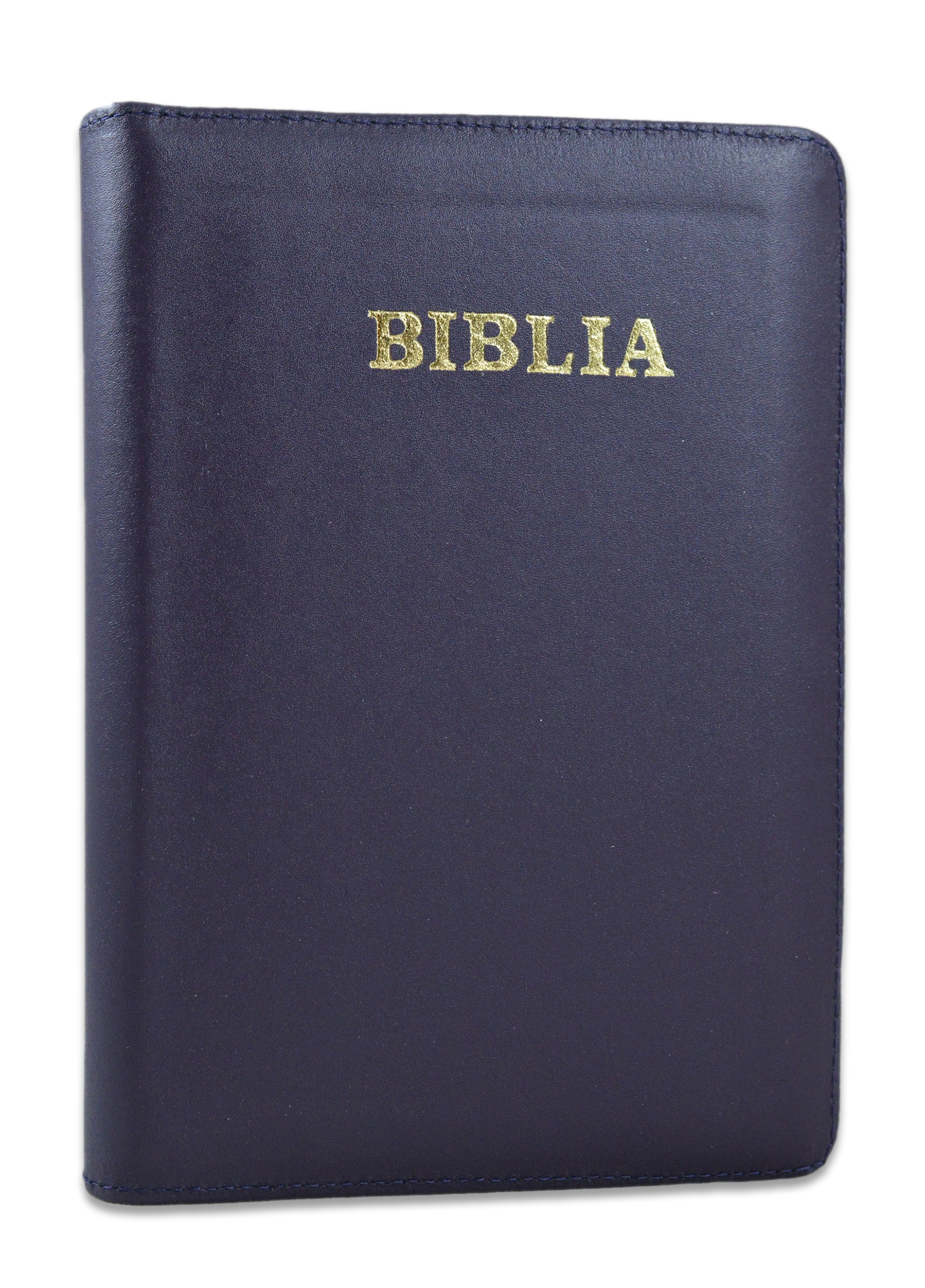 Biblia din piele, marime medie, neagra, fermoar, cuv. lui Isus cu rosu [053]