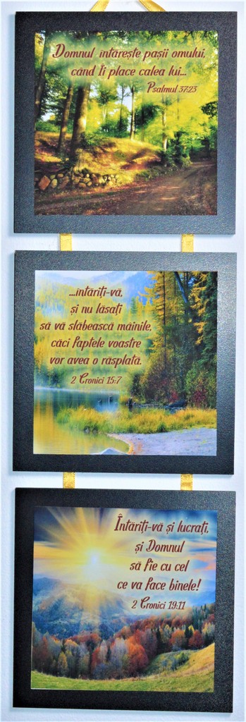 Set 3 mini tablouri - Domnul intareste pasii omului Set 3 mini tablouri - Domnul intareste pasii omului