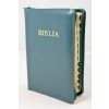 Biblie mare, piele, culoare,verde inchis fermoar, index, margini argintii, simbol simpla, cuv. Isus cu rosu [SI 073 PFI]