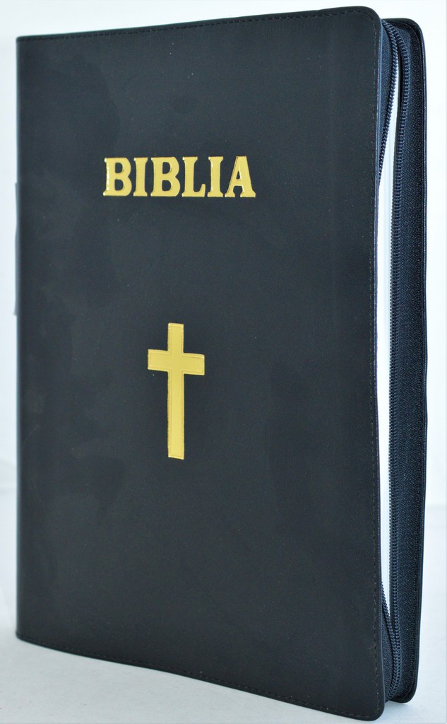 Biblia Ortodoxa, marime foarte mare, coperta piele, neagra, fermoar, scris foarte mare (cu aprobarea Sf. Sinod) Biblia Ortodoxa, marime foarte mare, coperta piele, neagra, fermoar, scris foarte mare (cu aprobarea Sf. Sinod)