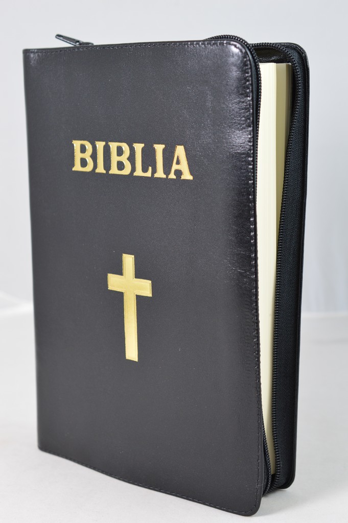Biblia – ediție omagială 100 de ani de la Marea Unire, piele, neagra, fermoar Biblia – ediție omagială 100 de ani de la Marea Unire, piele, neagra, fermoar