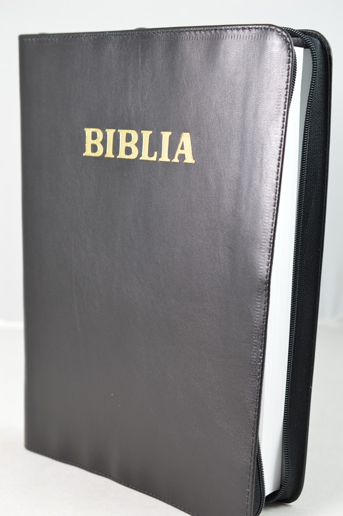Biblia foarte mare, piele, neagra, fermoar, scris mare[083 PF]