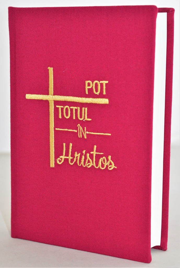 Biblia handmade, marime medie, coperta cartonata, Model 17, margini albe, cuv. lui Isus cu rosu [SB 052 HM]