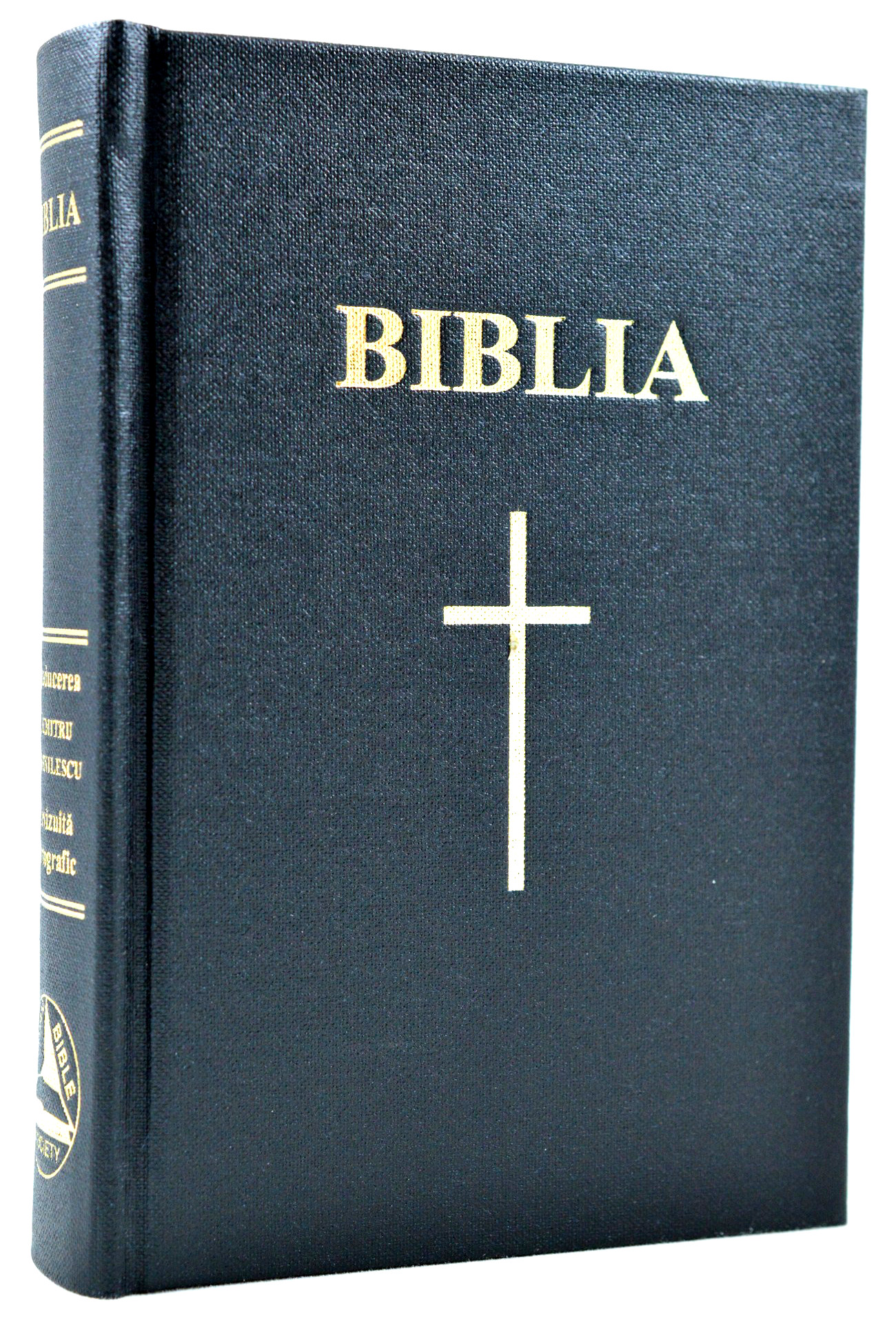 Biblie mica, coperta tare, neagra, cuv. lui Isus in rosu, cu cruce [043 CT]