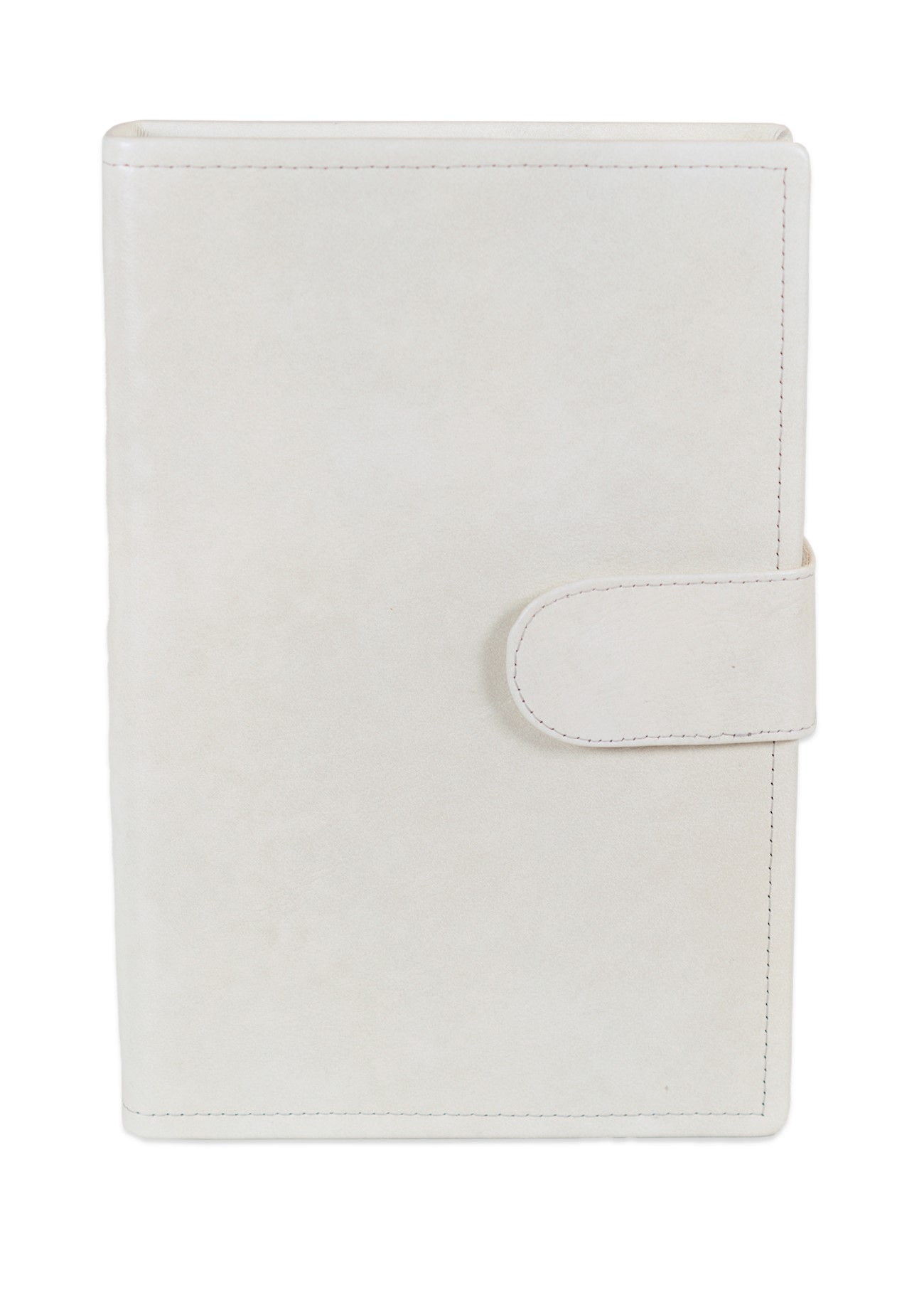 Biblie mare, piele, crem deschis, bareta cu capsa, index, margini argintii, cuv. Isus cu rosu + inel pentru pix [MAR 073 PCI]