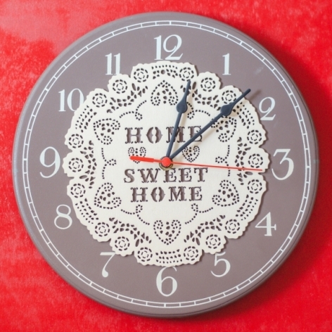 Ceas de perete rotund  gri inchis ( 30x30x3cm) -  Home sweet home Ceas de perete rotund  gri inchis ( 30x30x3cm) -  Home sweet home
