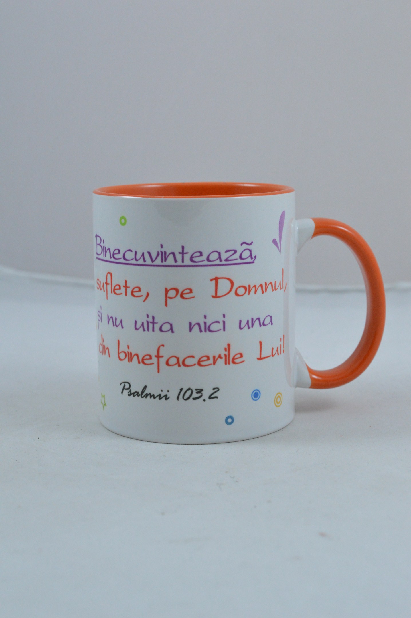 Cana - Binecuvinteaza suflete pe Domnul (portocalie) Cana - Binecuvinteaza suflete pe Domnul (portocalie)