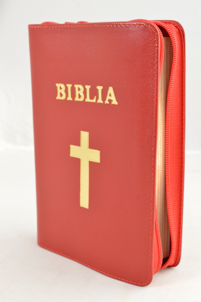 Biblia Ortodoxa, marime mica, coperta piele, rosie, fermoar, margini aurite (cu aprobarea Sf. Sinod) Biblia Ortodoxa, marime mica, coperta piele, rosie, fermoar, margini aurite (cu aprobarea Sf. Sinod)