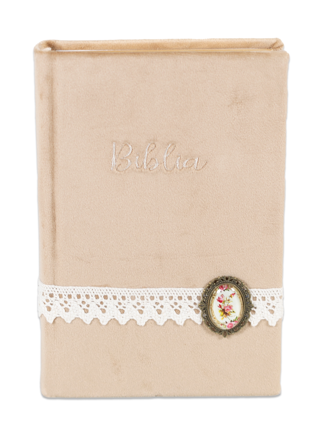 Biblia handmade, model 36, marime medie, coperta tare textila, margini aurii, index, cuv. lui Isus cu rosu [SI 057 HM]