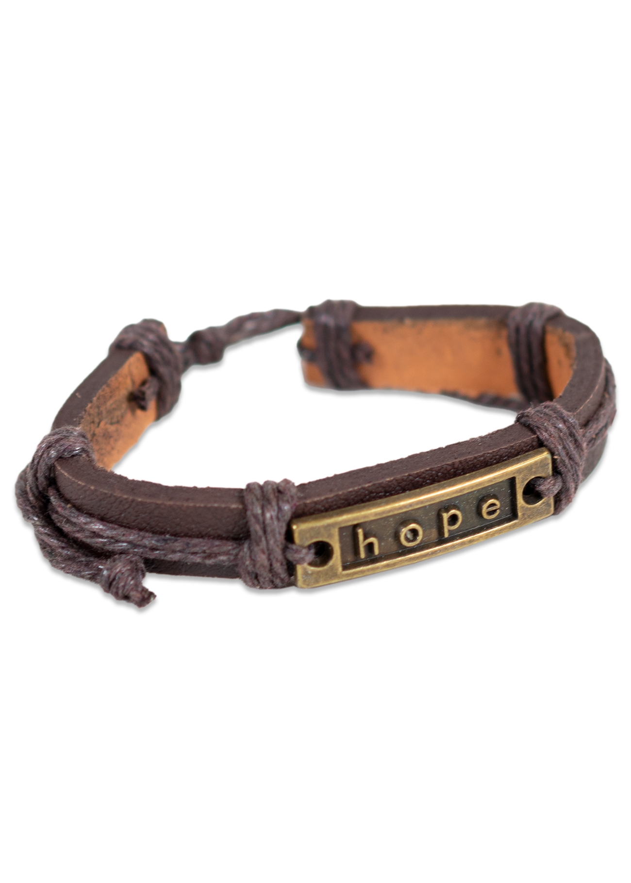 Bratara din piele maro inchis - " hope " Bratara din piele maro inchis - " hope "