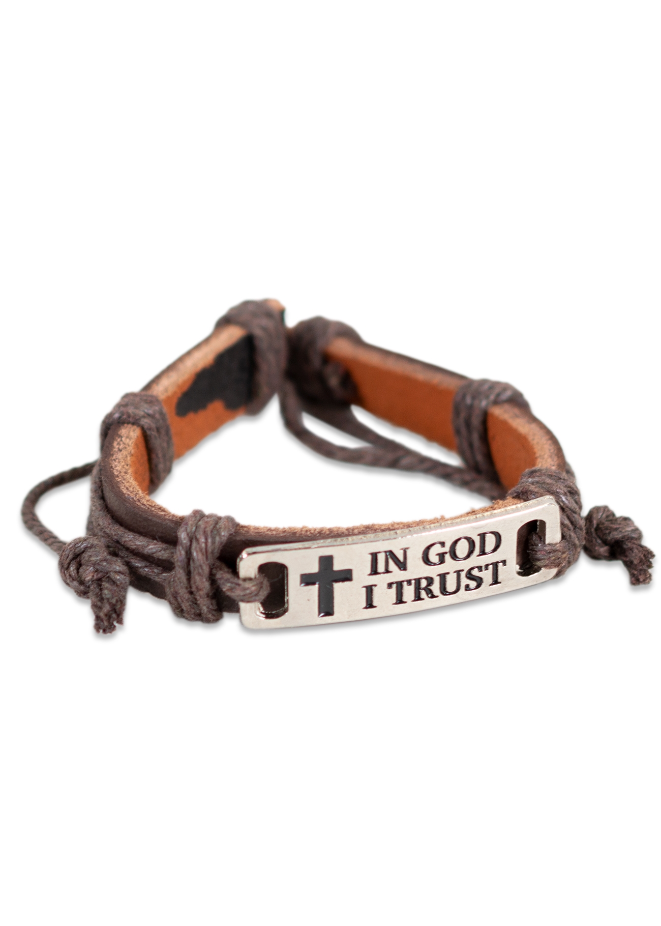 Bratara din piele maro inchis - " In God i trust " Bratara din piele maro inchis - " In God i trust "