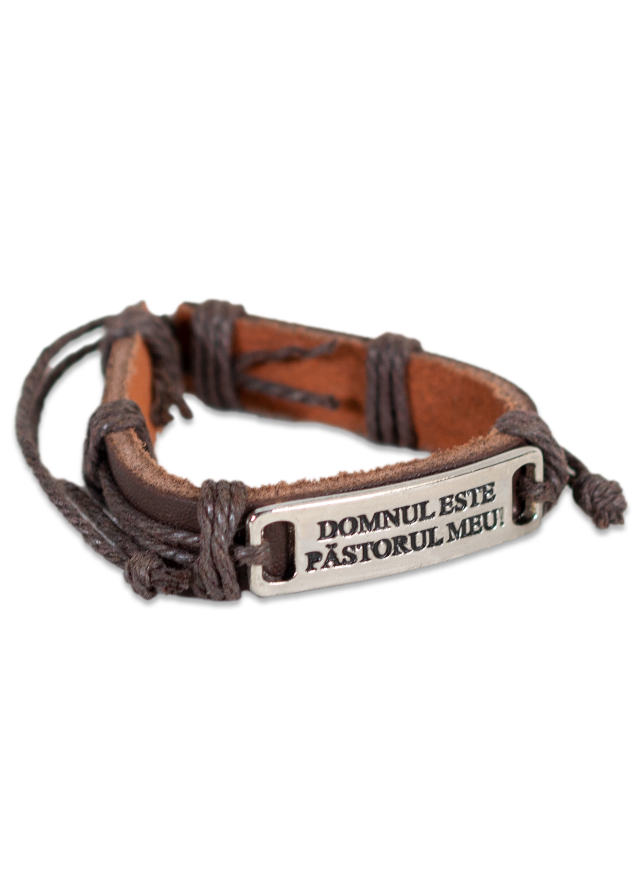 Bratara din piele maro inchis - " Domnul este pastorul meu " Bratara din piele maro inchis - " Domnul este pastorul meu "