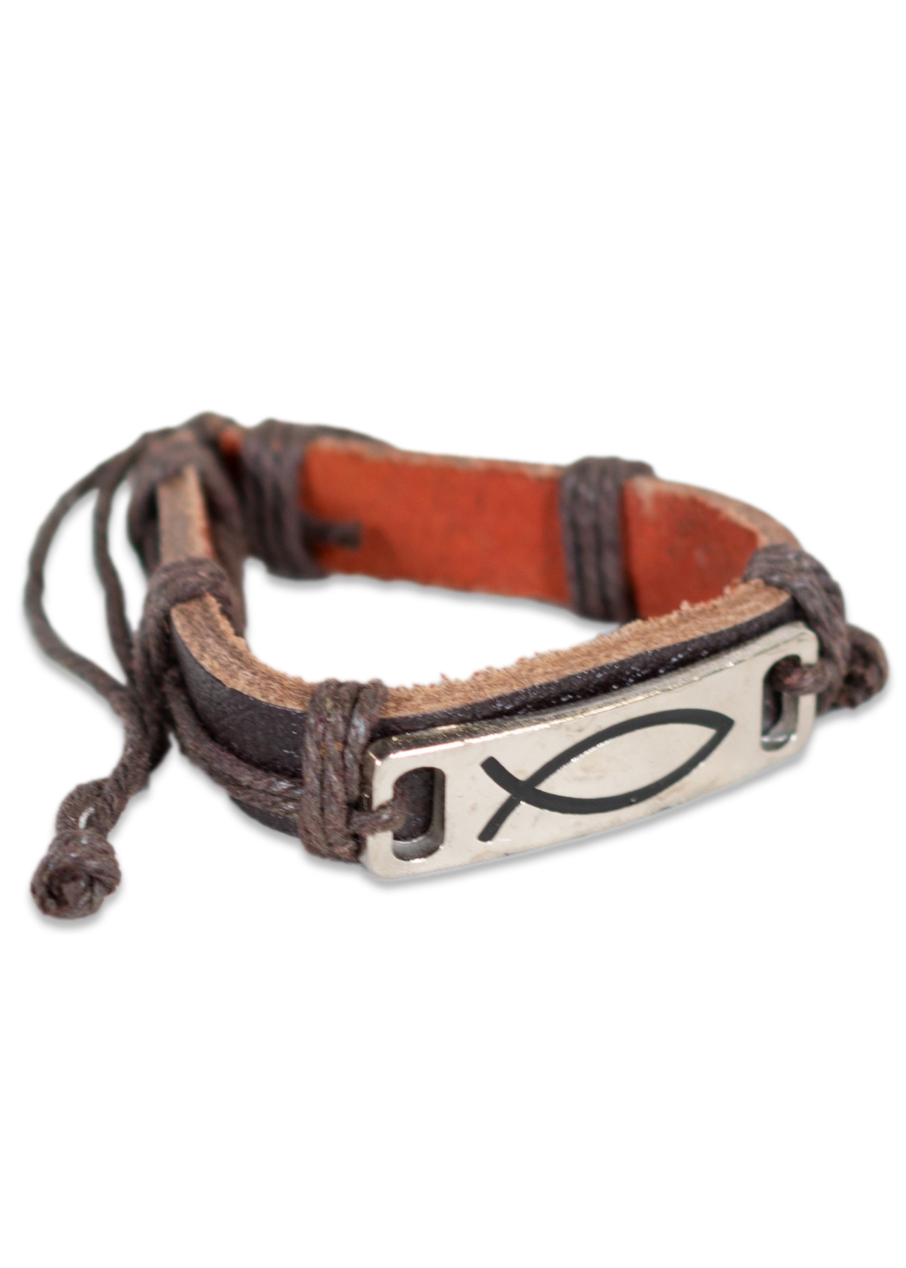 Bratara din piele maro inchis - simbol (peste). Bratara din piele maro inchis - simbol (peste).