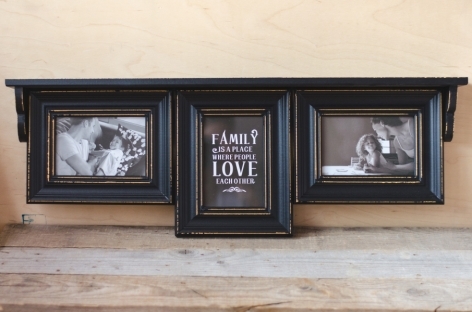 Rama foto colaj - tablou 3 poze negru (70x26 cm) Rama foto colaj - tablou 3 poze negru (70x26 cm)