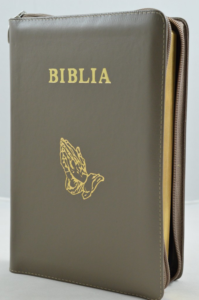 Biblia Planului Profetic - piele, nuanta de maro, mare, fermoar, margini aurite, simbol maini, cuv. lui Isus cu rosu Biblia Planului Profetic - piele, nuanta de maro, mare, fermoar, margini aurite, simbol maini, cuv. lui Isus cu rosu