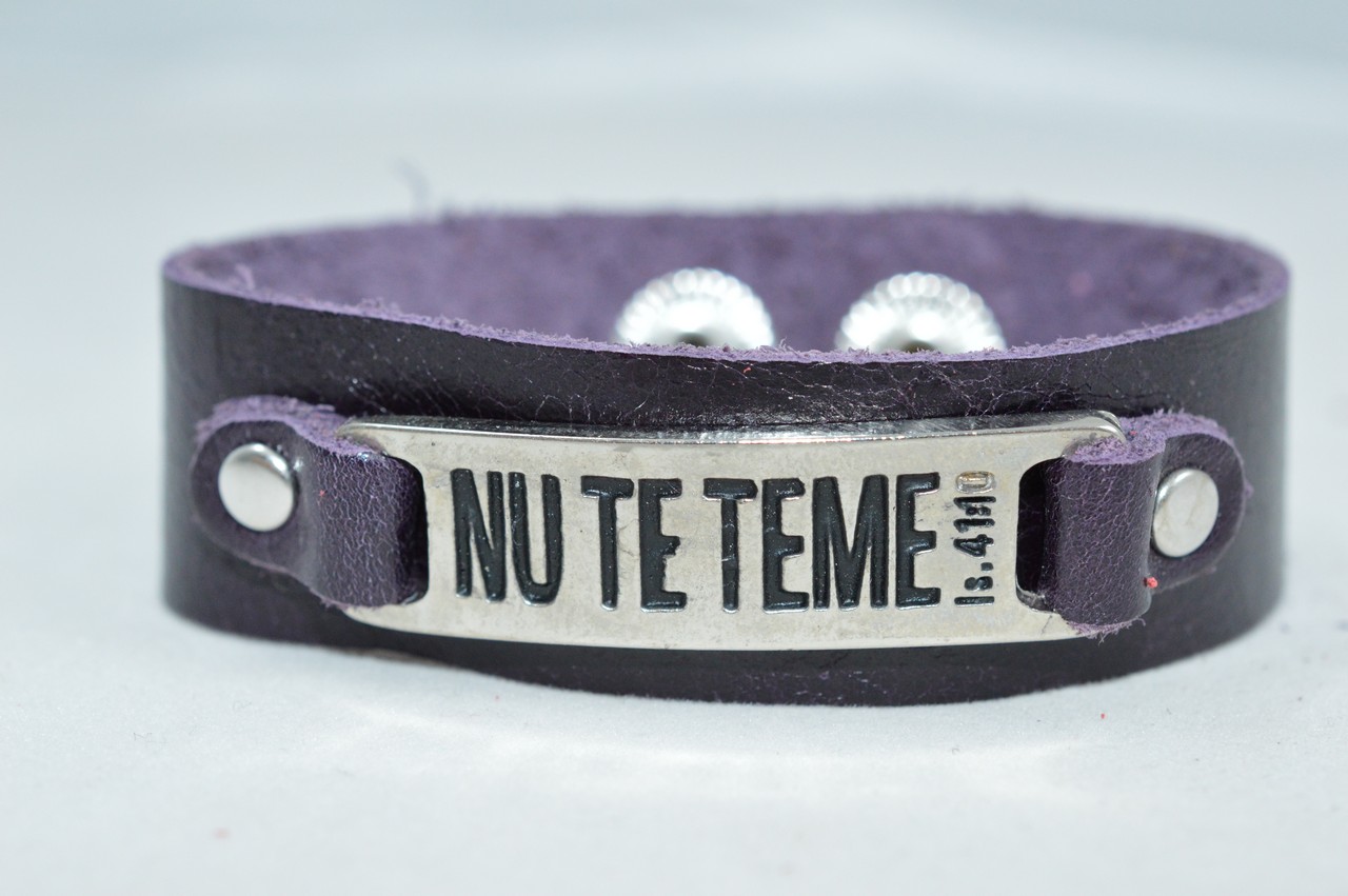 Bratara din piele naturala, mov inchis - Nu te teme Bratara din piele naturala, mov inchis - Nu te teme