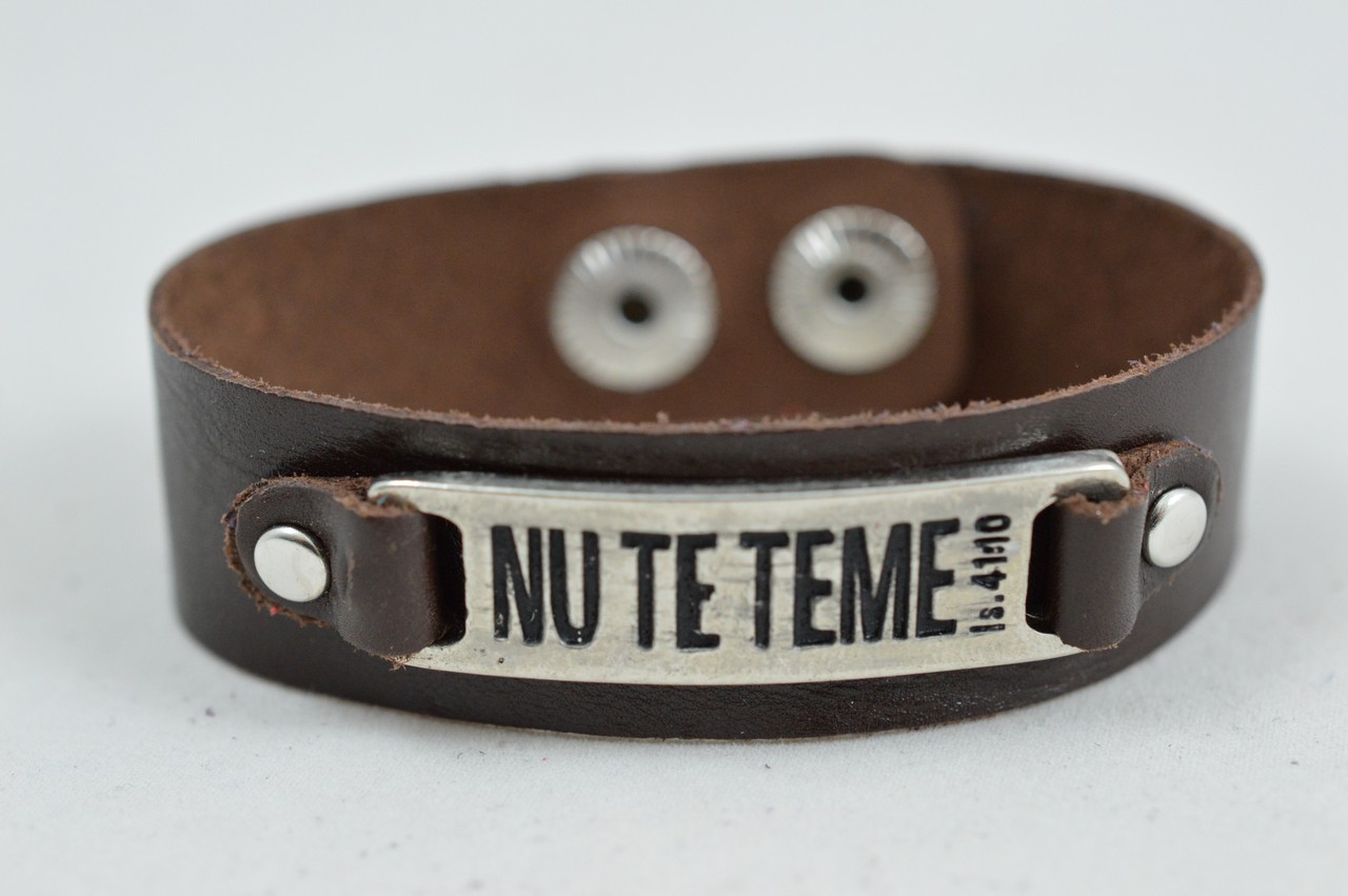 Bratara din piele naturala, maro - Nu te teme Bratara din piele naturala, maro - Nu te teme