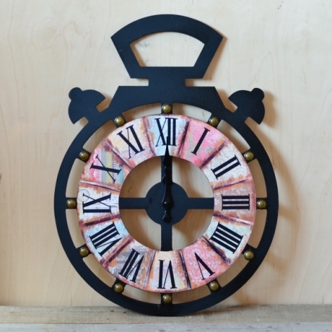 Ceas de perete rotund albastru cu cifre romane (39x53x3.5cm) Ceas de perete rotund albastru cu cifre romane (39x53x3.5cm)