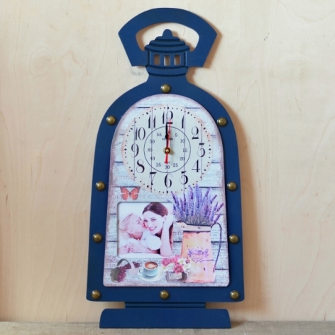 Ceas de perete  lampa  albastru (29.5x59x3.5cm) Ceas de perete  lampa  albastru (29.5x59x3.5cm)