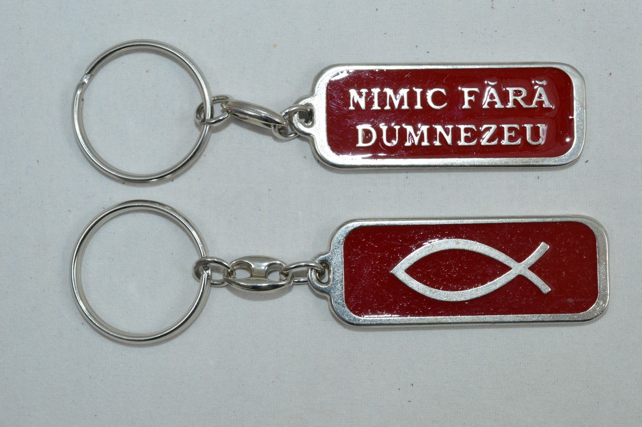 Brelocuri crestine fata/verso - Nimic fara Dumnezeu Brelocuri crestine fata/verso - Nimic fara Dumnezeu