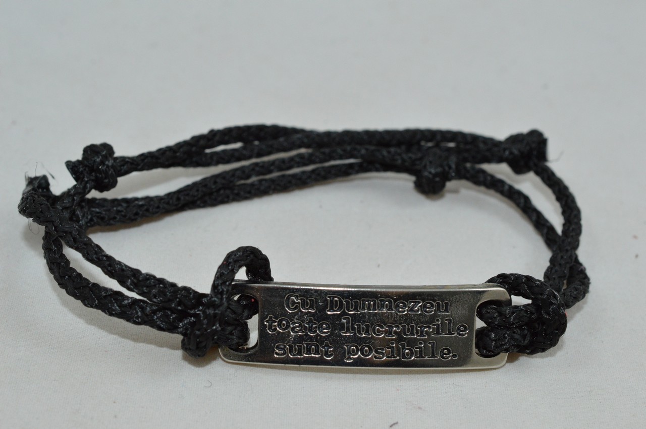 Bratara crestina (șnur) - Cu Dumnezeu toate lucrurile sunt posibile Bratara crestina (șnur) - Cu Dumnezeu toate lucrurile sunt posibile