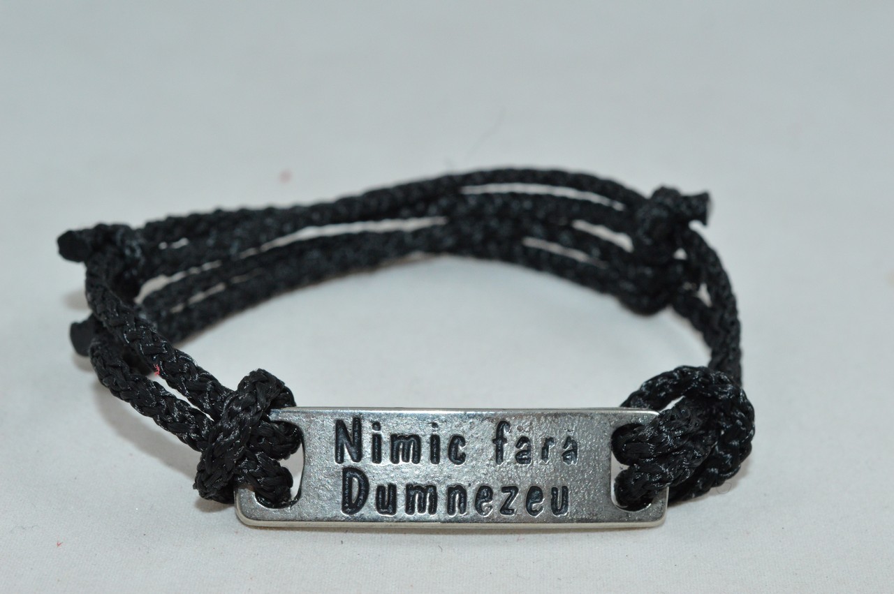 Bratara crestina (șnur) - Nimic fara Dumnezeu Bratara crestina (șnur) - Nimic fara Dumnezeu