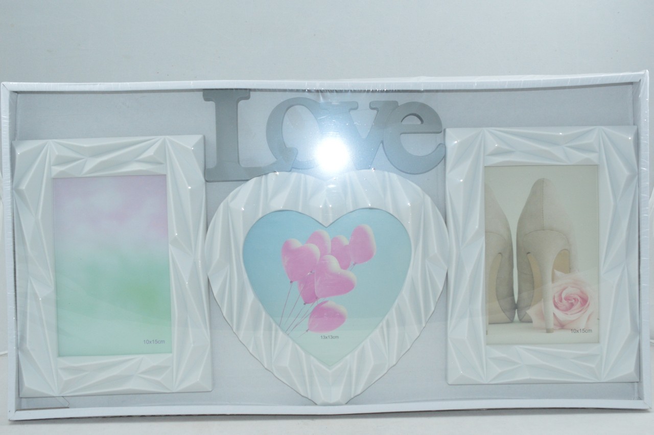 Rama foto cu 3 poze - alba Rama foto cu 3 poze - alba