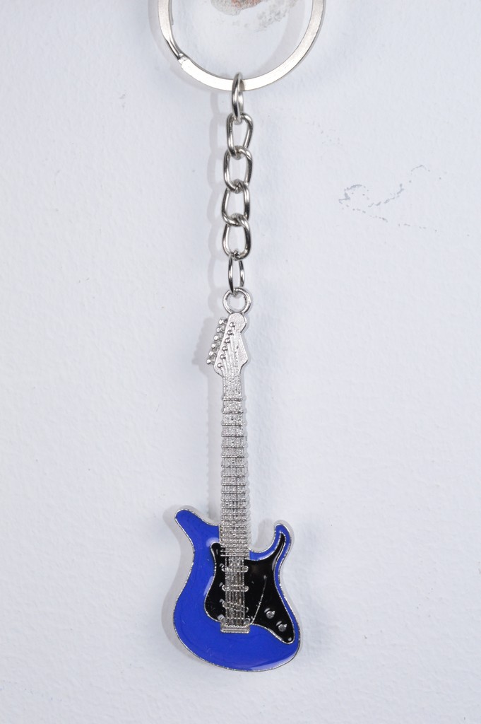 Breloc din metal- chitara (albastru)