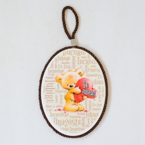 Tablou motivational ceramica oval (13.5x18cm) - Te iubesc Tablou motivational ceramica oval (13.5x18cm) - Te iubesc