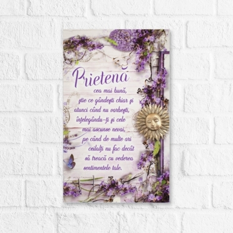 Tablou motivational   (16x26cm) - Prietena Tablou motivational   (16x26cm) - Prietena