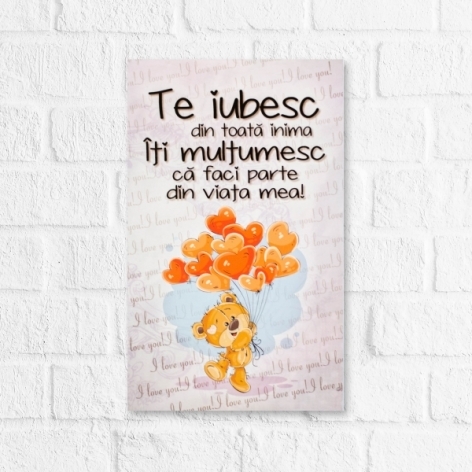 Tablou motivational   (16x26cm) -  Te iubesc Tablou motivational   (16x26cm) -  Te iubesc